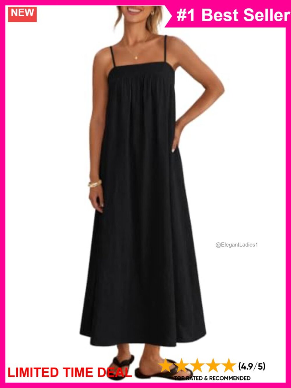 Boho Maxi Sundress Sleeveless Spaghetti Strap Square Neck Beach Vacation Dress